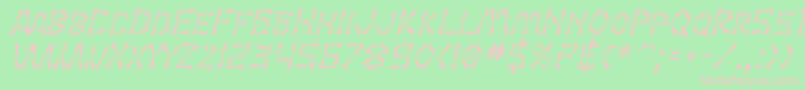 SF Wasabi Italic-Schriftart – Rosa Schriften auf grünem Hintergrund