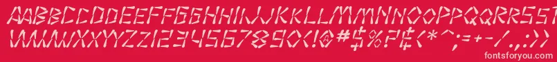 Fonte SF Wasabi Italic – fontes rosa em um fundo vermelho