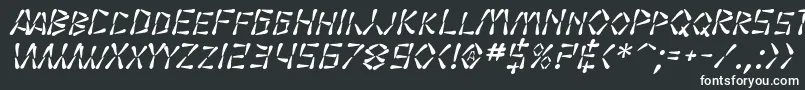 Fonte SF Wasabi Italic – fontes brancas em um fundo preto