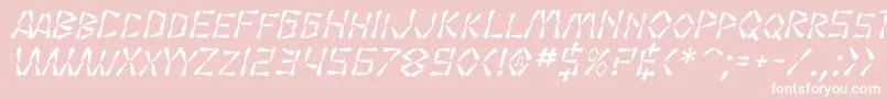 SF Wasabi Italic Font – White Fonts on Pink Background