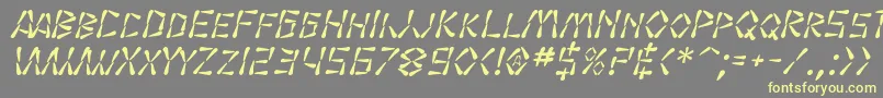 SF Wasabi Italic-fontti – keltaiset fontit harmaalla taustalla