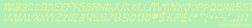 SF Wasabi Italic Font – Yellow Fonts on Green Background