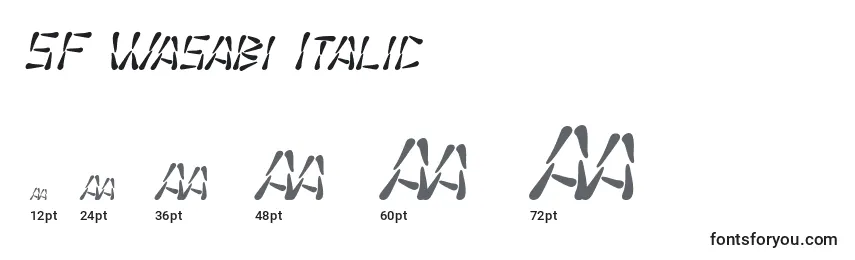 Tamaños de fuente SF Wasabi Italic