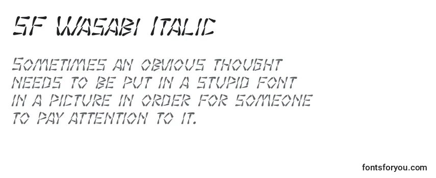 Review of the SF Wasabi Italic Font