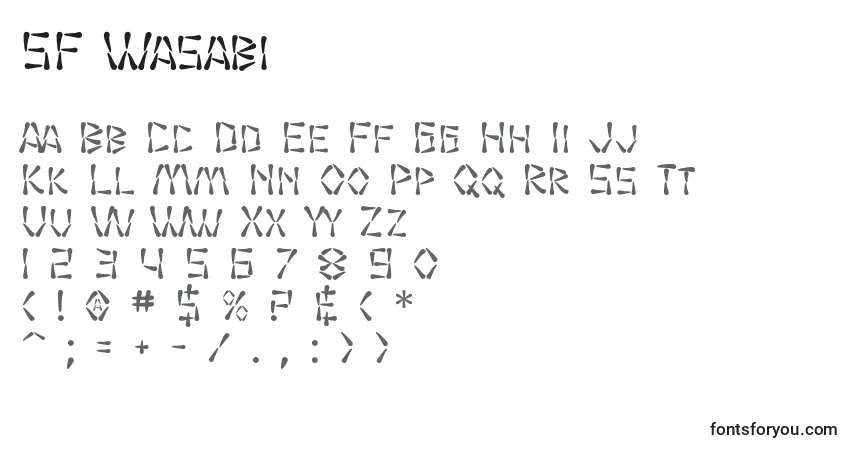 A fonte SF Wasabi – alfabeto, números, caracteres especiais