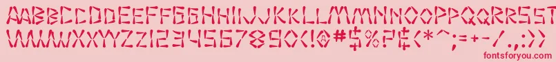 SF Wasabi-Schriftart – Rote Schriften auf rosa Hintergrund