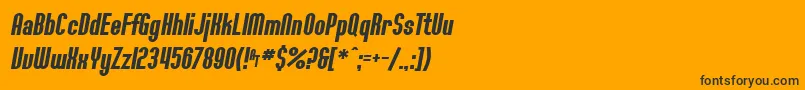SF Willamette Bold Italic-Schriftart – Schwarze Schriften auf orangefarbenem Hintergrund