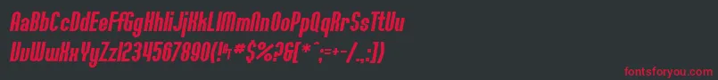 SF Willamette Bold Italic Font – Red Fonts on Black Background