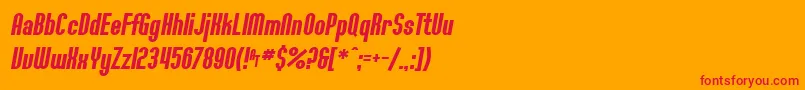 フォントSF Willamette Bold Italic – オレンジの背景に赤い文字