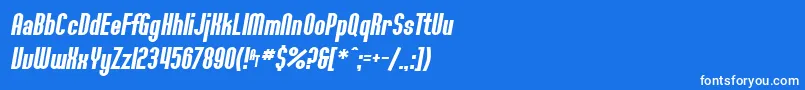 Czcionka SF Willamette Bold Italic – białe czcionki na niebieskim tle