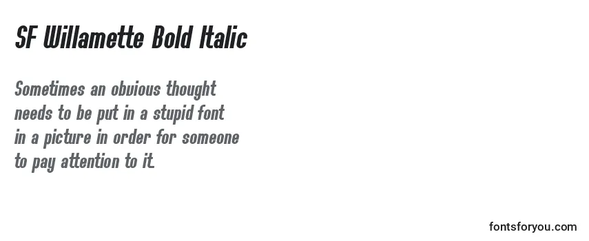 Schriftart SF Willamette Bold Italic