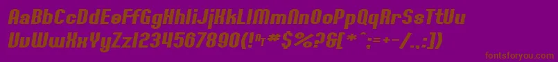 Fonte SF Willamette Extended Bold Italic – fontes marrons em um fundo roxo