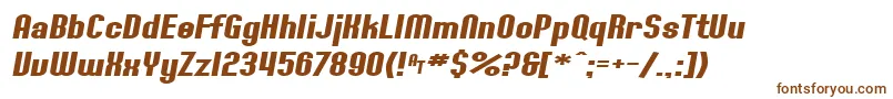 SF Willamette Extended Bold Italic-fontti – ruskeat fontit valkoisella taustalla