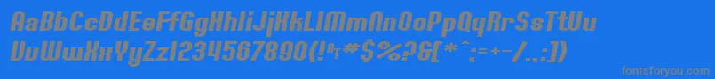 Шрифт SF Willamette Extended Bold Italic – серые шрифты на синем фоне