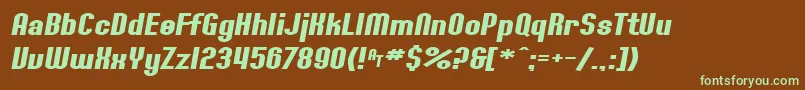 SF Willamette Extended Bold Italic Font – Green Fonts on Brown Background