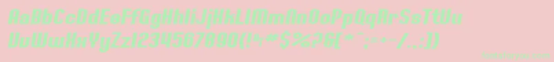 SF Willamette Extended Bold Italic Font – Green Fonts on Pink Background