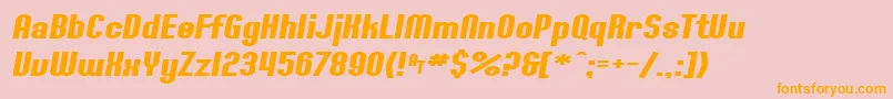 SF Willamette Extended Bold Italic-fontti – oranssit fontit vaaleanpunaisella taustalla