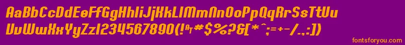 fuente SF Willamette Extended Bold Italic – Fuentes Naranjas Sobre Fondo Morado