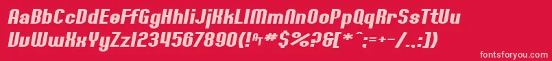 fuente SF Willamette Extended Bold Italic – Fuentes Rosadas Sobre Fondo Rojo