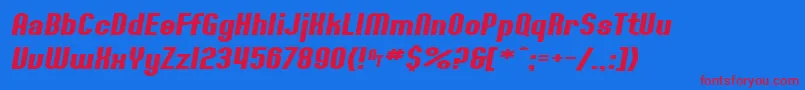 SF Willamette Extended Bold Italic Font – Red Fonts on Blue Background