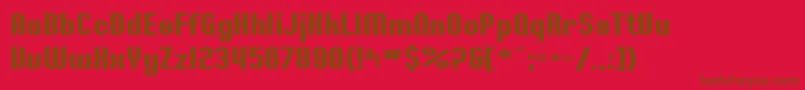 SF Willamette Extended Bold Font – Brown Fonts on Red Background