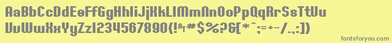 SF Willamette Extended Bold-Schriftart – Graue Schriften auf gelbem Hintergrund