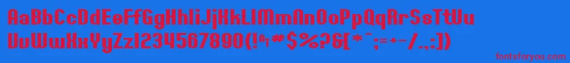 Fonte SF Willamette Extended Bold – fontes vermelhas em um fundo azul