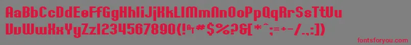 SF Willamette Extended Bold-Schriftart – Rote Schriften auf grauem Hintergrund