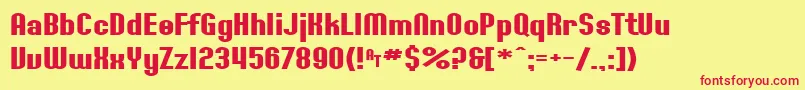 SF Willamette Extended Bold Font – Red Fonts on Yellow Background
