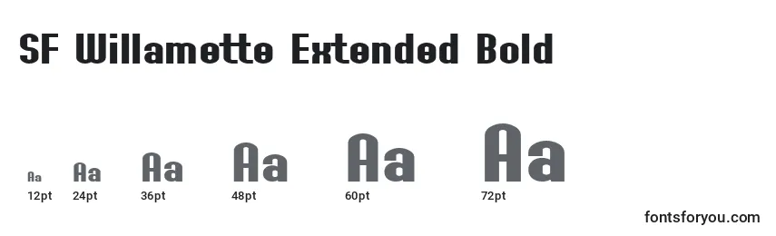 SF Willamette Extended Bold Font Sizes