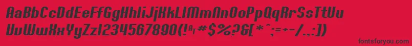 SF Willamette Extended Italic Font – Black Fonts on Red Background