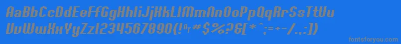 Fonte SF Willamette Extended Italic – fontes cinzas em um fundo azul