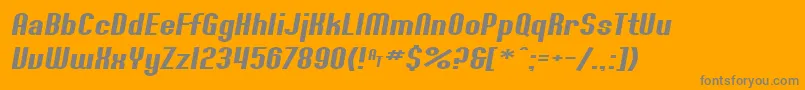 フォントSF Willamette Extended Italic – オレンジの背景に灰色の文字