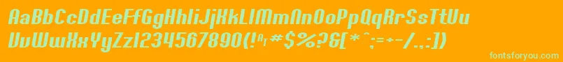 SF Willamette Extended Italic Font – Green Fonts on Orange Background