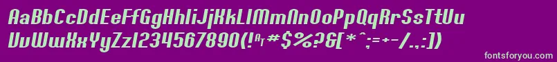 SF Willamette Extended Italic Font – Green Fonts on Purple Background