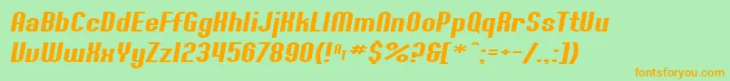 SF Willamette Extended Italic Font – Orange Fonts on Green Background