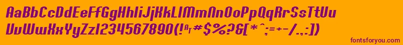 SF Willamette Extended Italic-Schriftart – Violette Schriften auf orangefarbenem Hintergrund