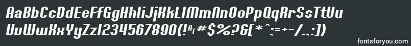 フォントSF Willamette Extended Italic – 白い文字