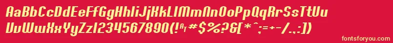 SF Willamette Extended Italic Font – Yellow Fonts on Red Background