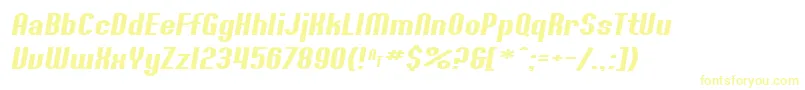 フォントSF Willamette Extended Italic – 黄色のフォント