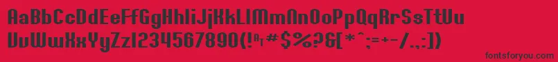 SF Willamette Extended Font – Black Fonts on Red Background
