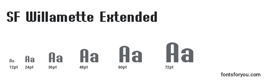 SF Willamette Extended Font Sizes