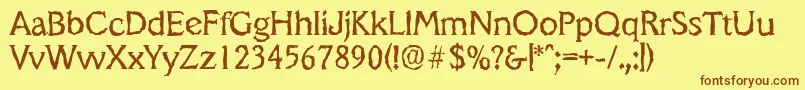 VeracruzrandomRegular Font – Brown Fonts on Yellow Background
