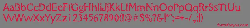 VeracruzrandomRegular Font – Red Fonts on Gray Background