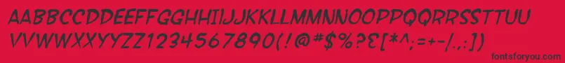SF Wonder Comic Blotch Italic Font – Black Fonts on Red Background