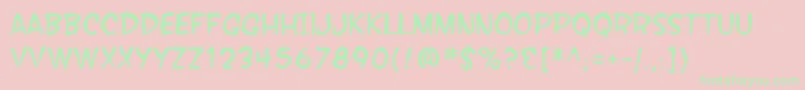 SF Wonder Comic Blotch Font – Green Fonts on Pink Background