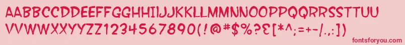 SF Wonder Comic Blotch Font – Red Fonts on Pink Background