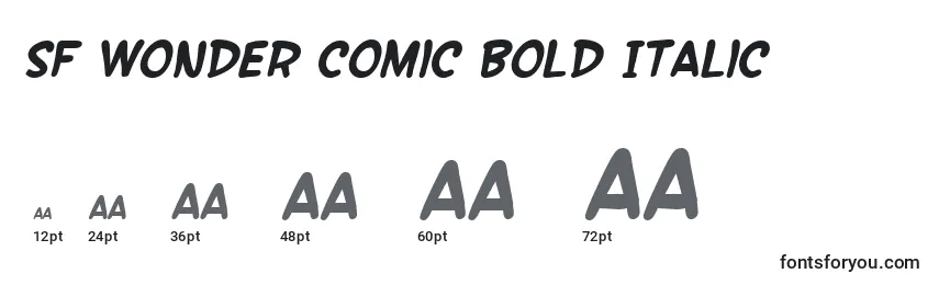 Tamanhos de fonte SF Wonder Comic Bold Italic
