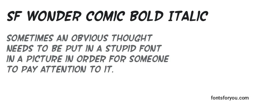 Revisão da fonte SF Wonder Comic Bold Italic