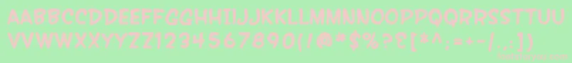 Czcionka SF Wonder Comic Bold – różowe czcionki na zielonym tle